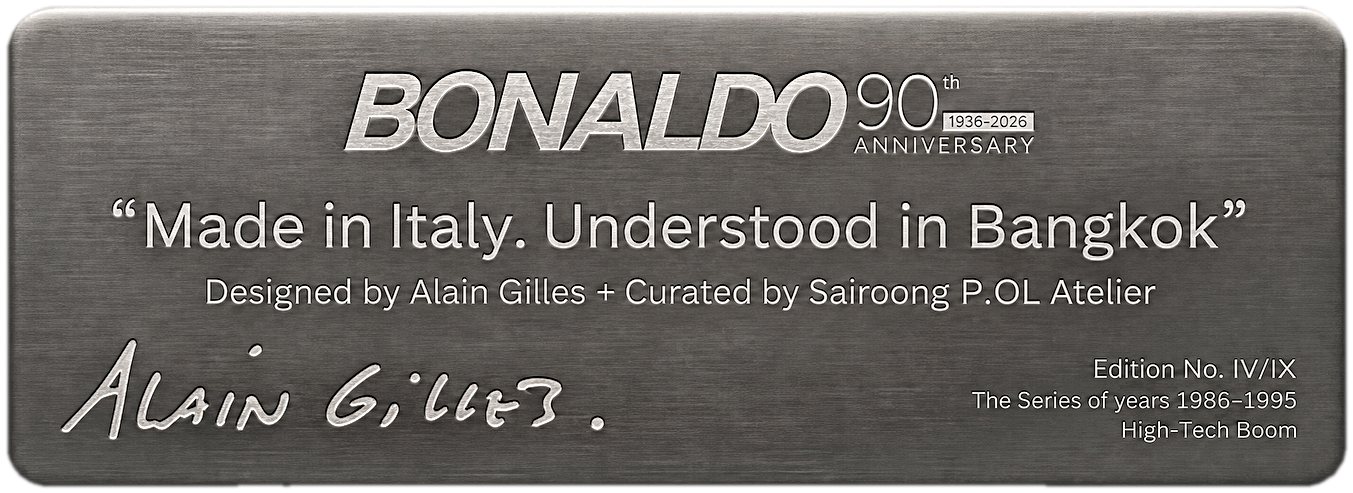 Brass plaque — Edition No. IV/IX, The Series of years 1986–1995, High-Tech Boom